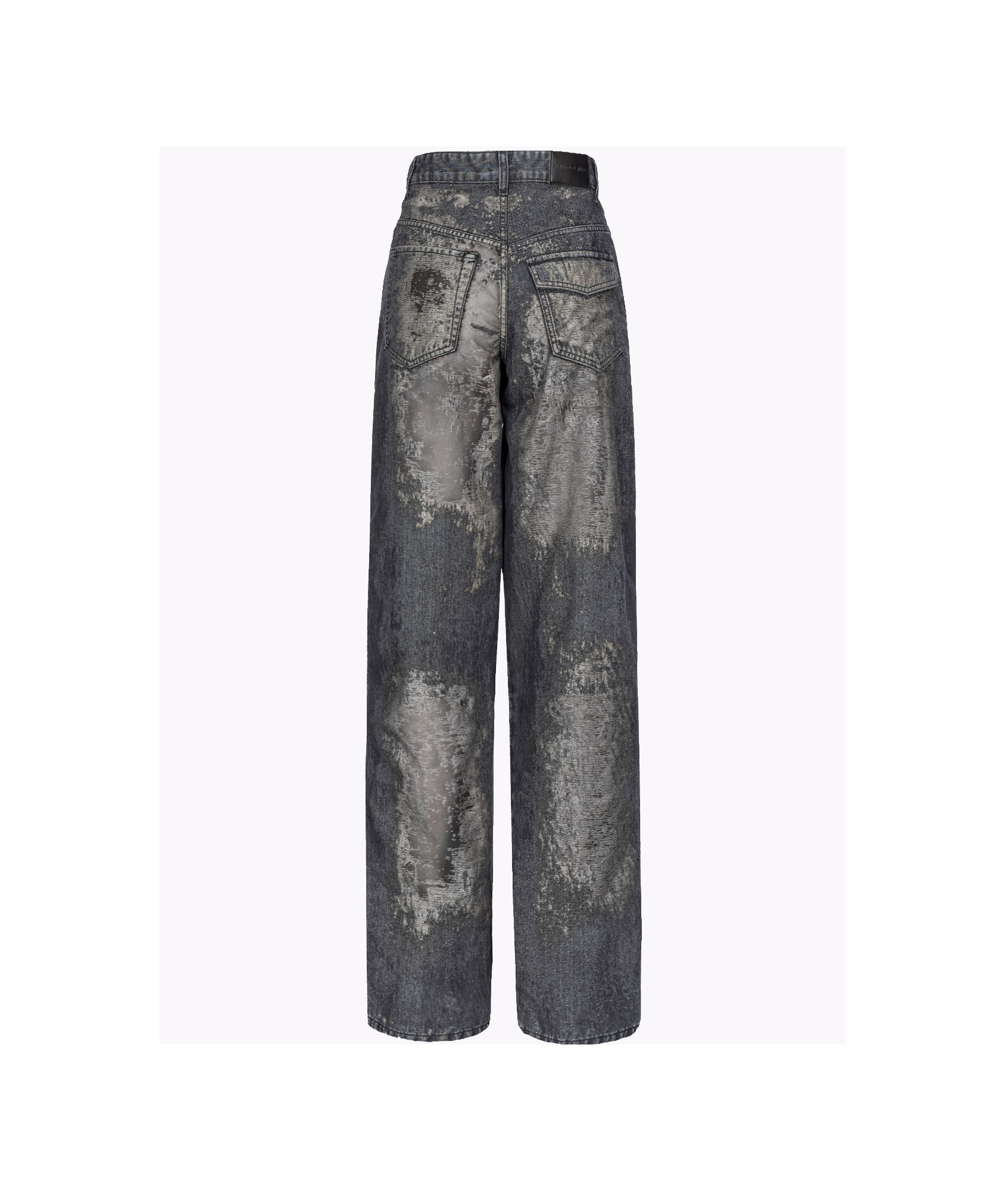 Pinko High-waist Wide-leg Cargo Jeans In Black