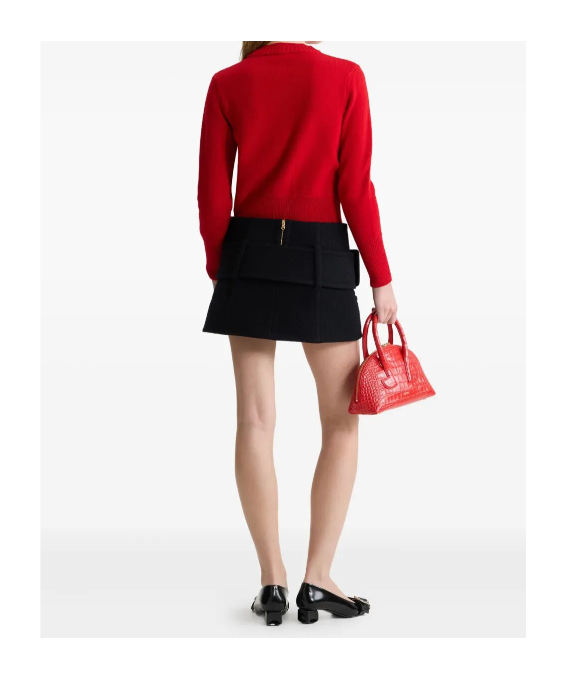 Patou Crew Neck Ribbed Knitwear With Long Sleeves In Red