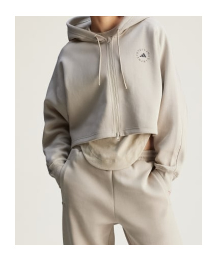 Adidas By Stella Mccartney Sports Short Hoodie In Nude