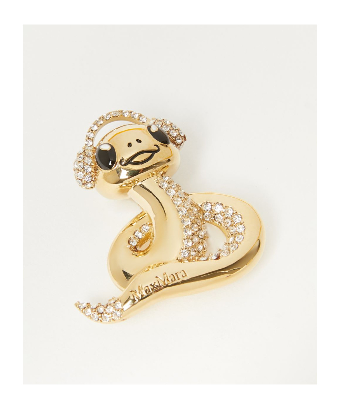 Max Mara Snake Brooch In Yellow