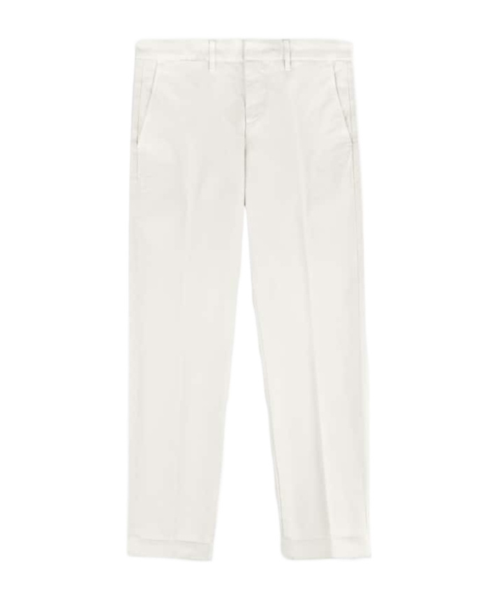 Fay Belt-loop Casual Pants In White