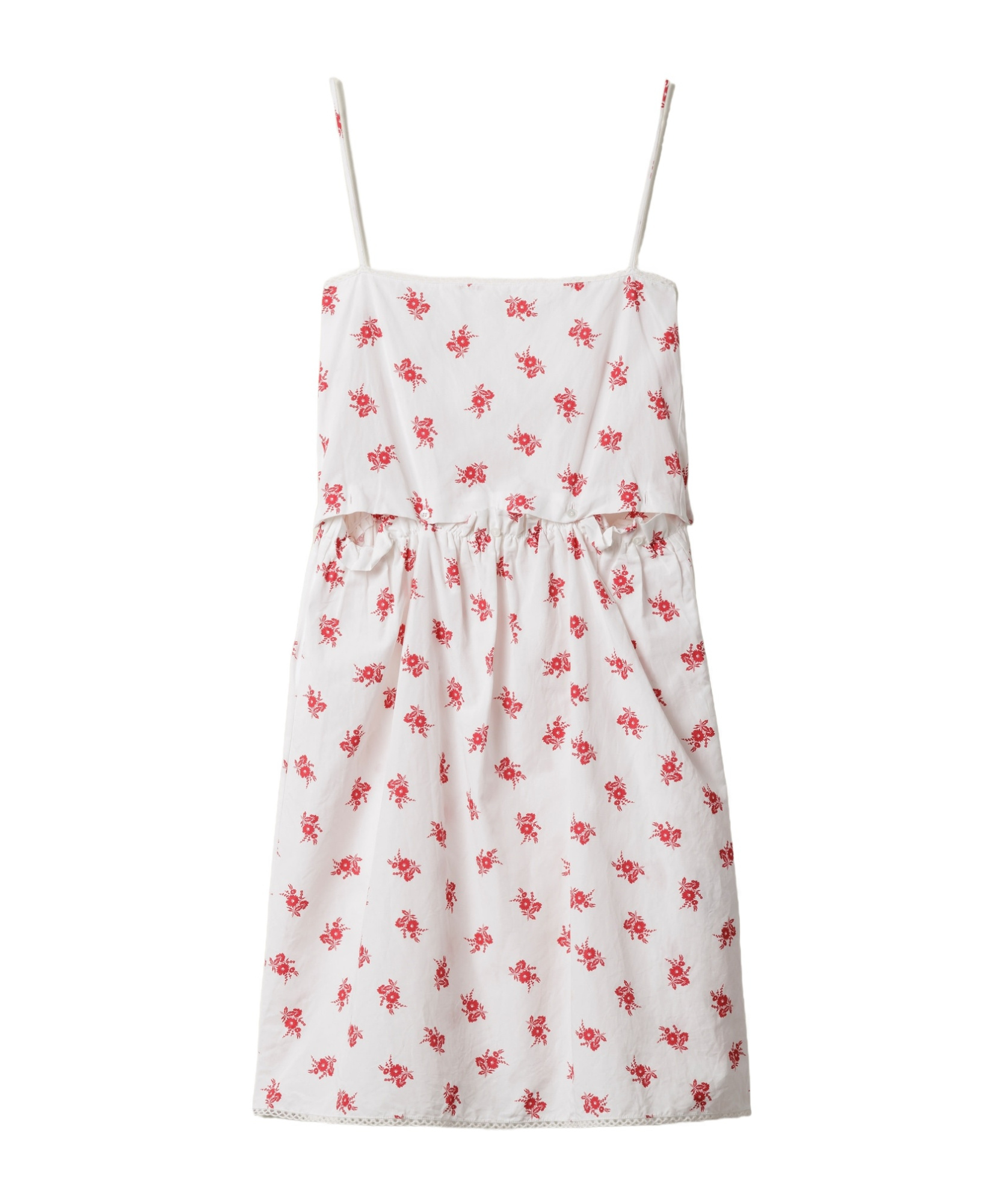 Miu Miu Button-detailed Floral Cotton-linen Midi Dress In Multi