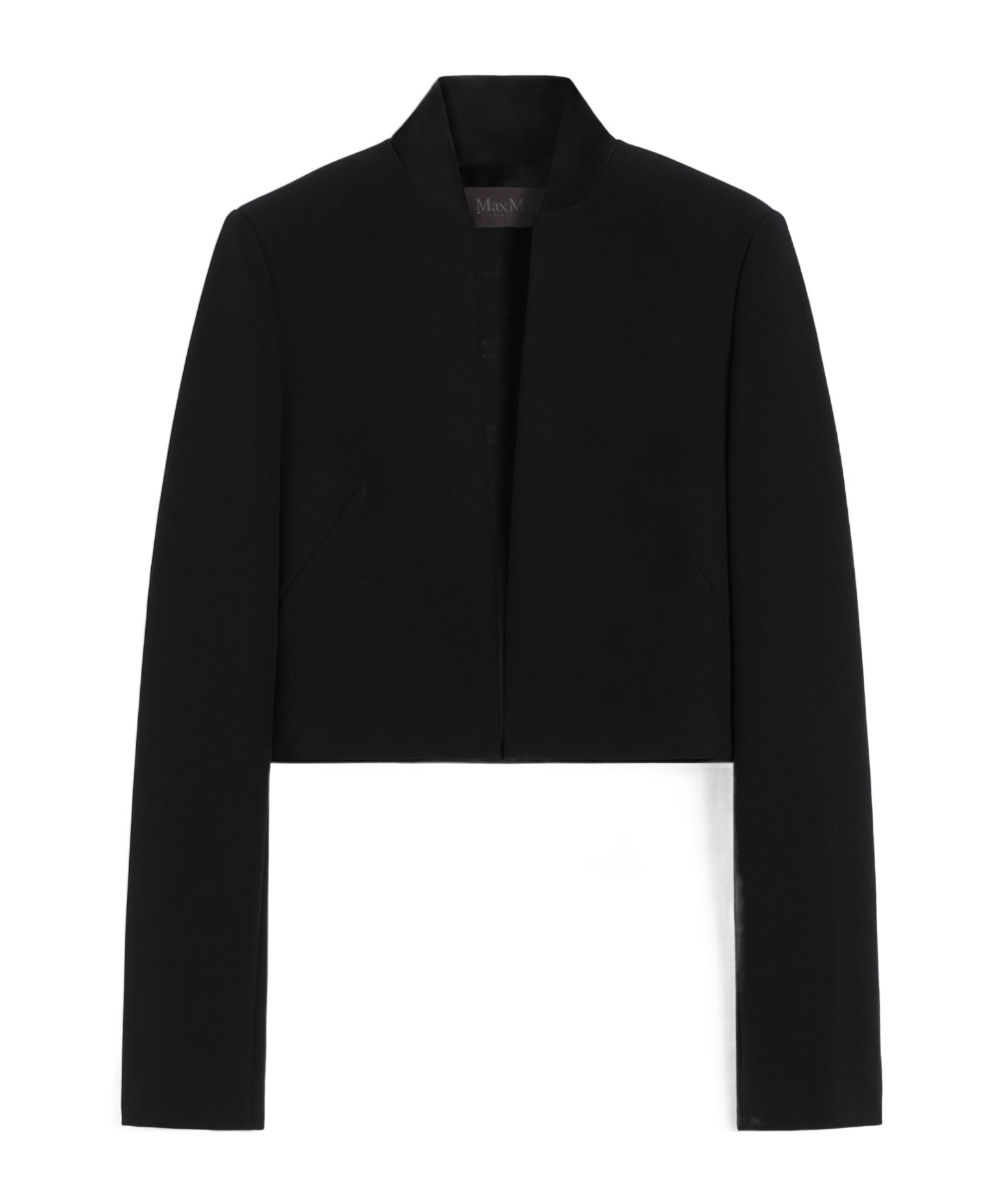 Max Mara Cropped Sable Jacket In Black