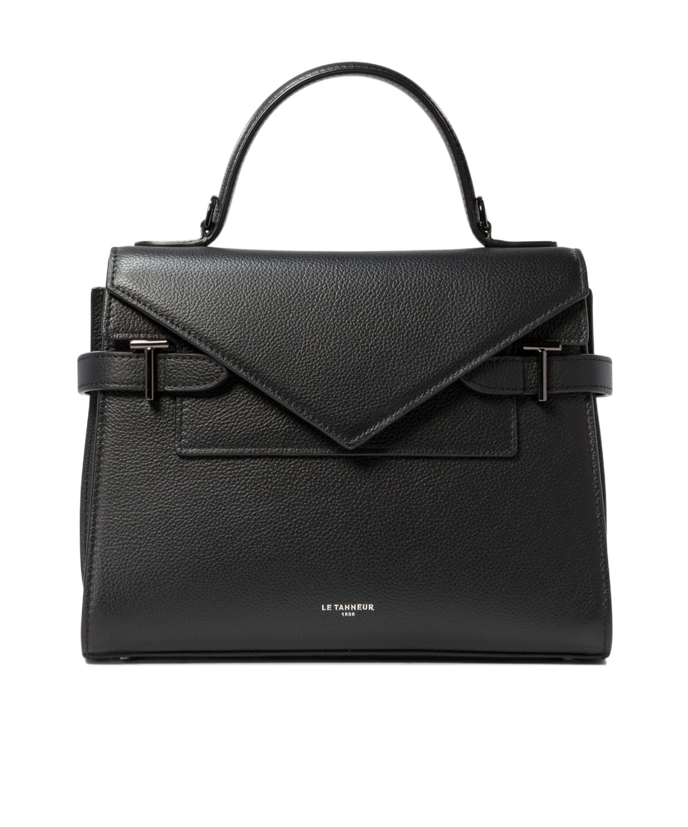 Le Tanneur Medium Grained Leather Double Flap Tote