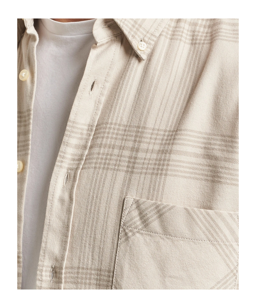 Hugo Boss Checked Chest-pocket Shirt In Neutral