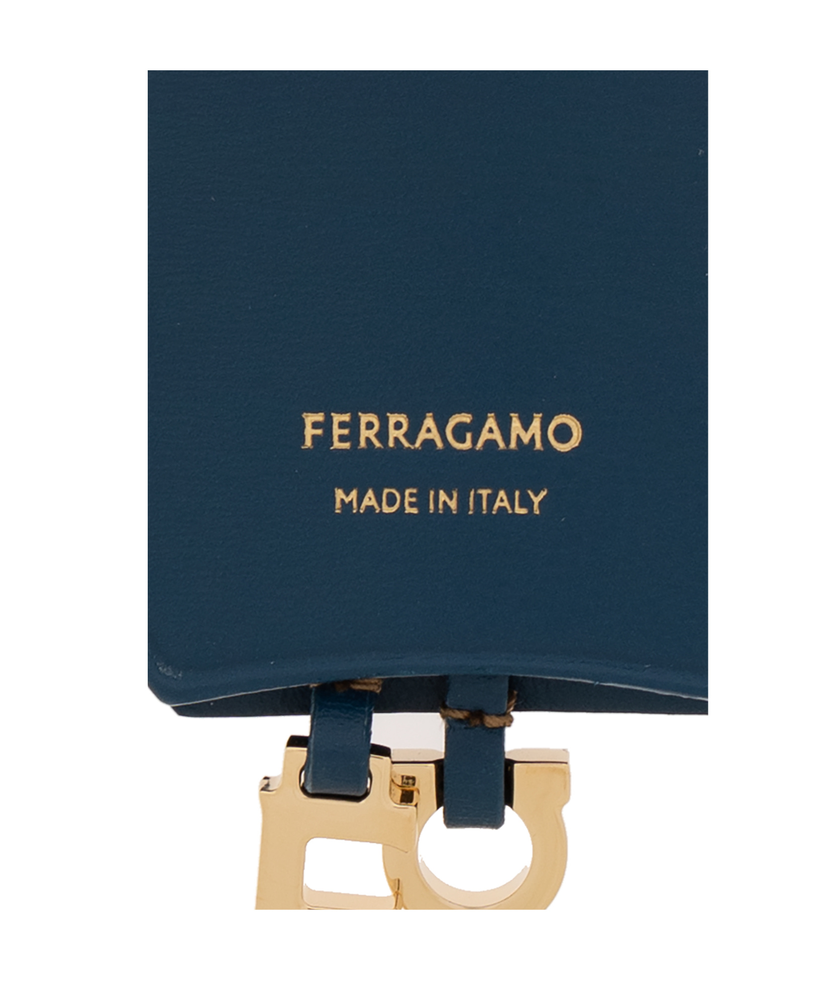 Ferragamo Logo Keychain In Blue