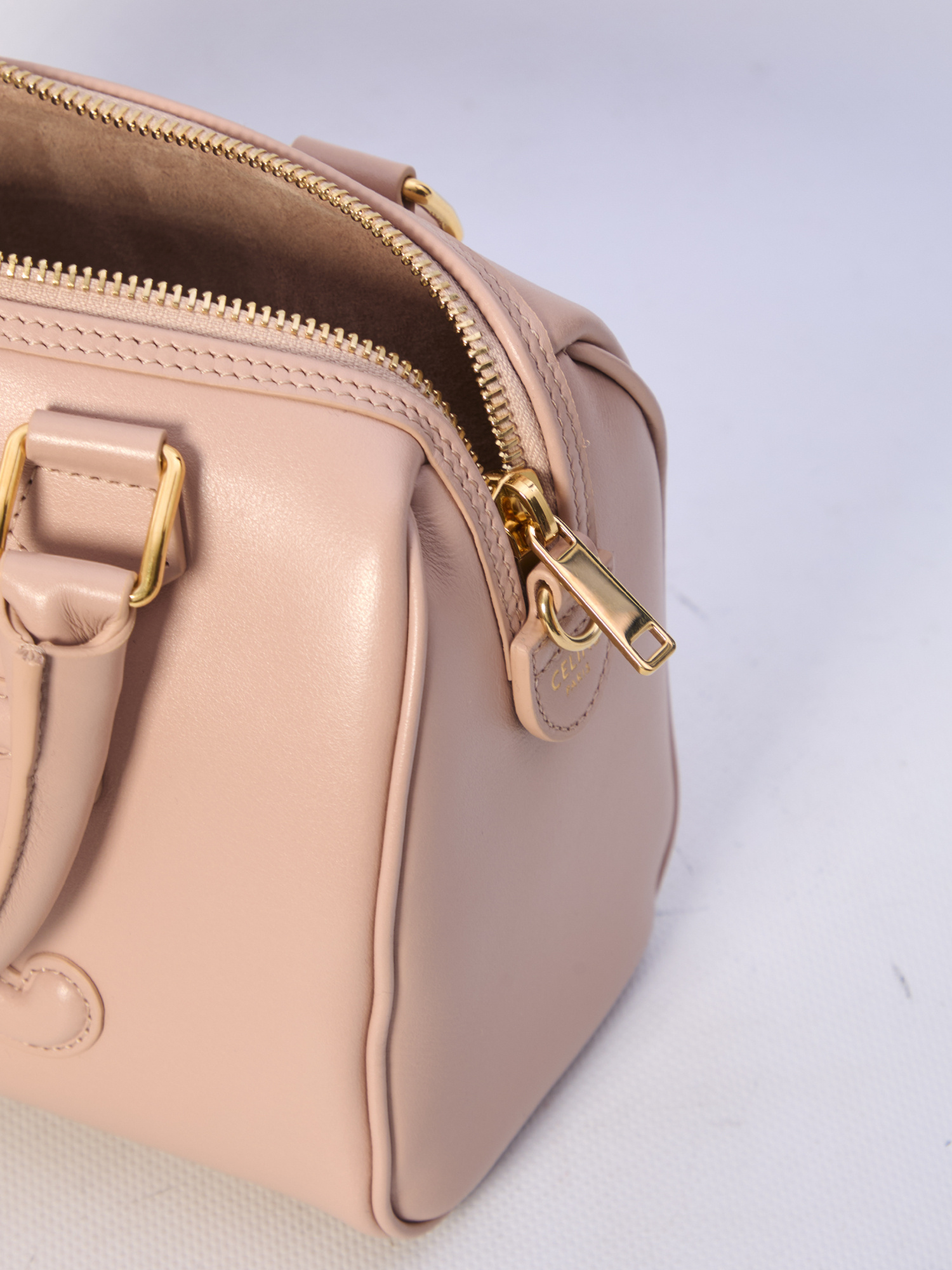 Celine Logo Shoulder Bag In Nude
