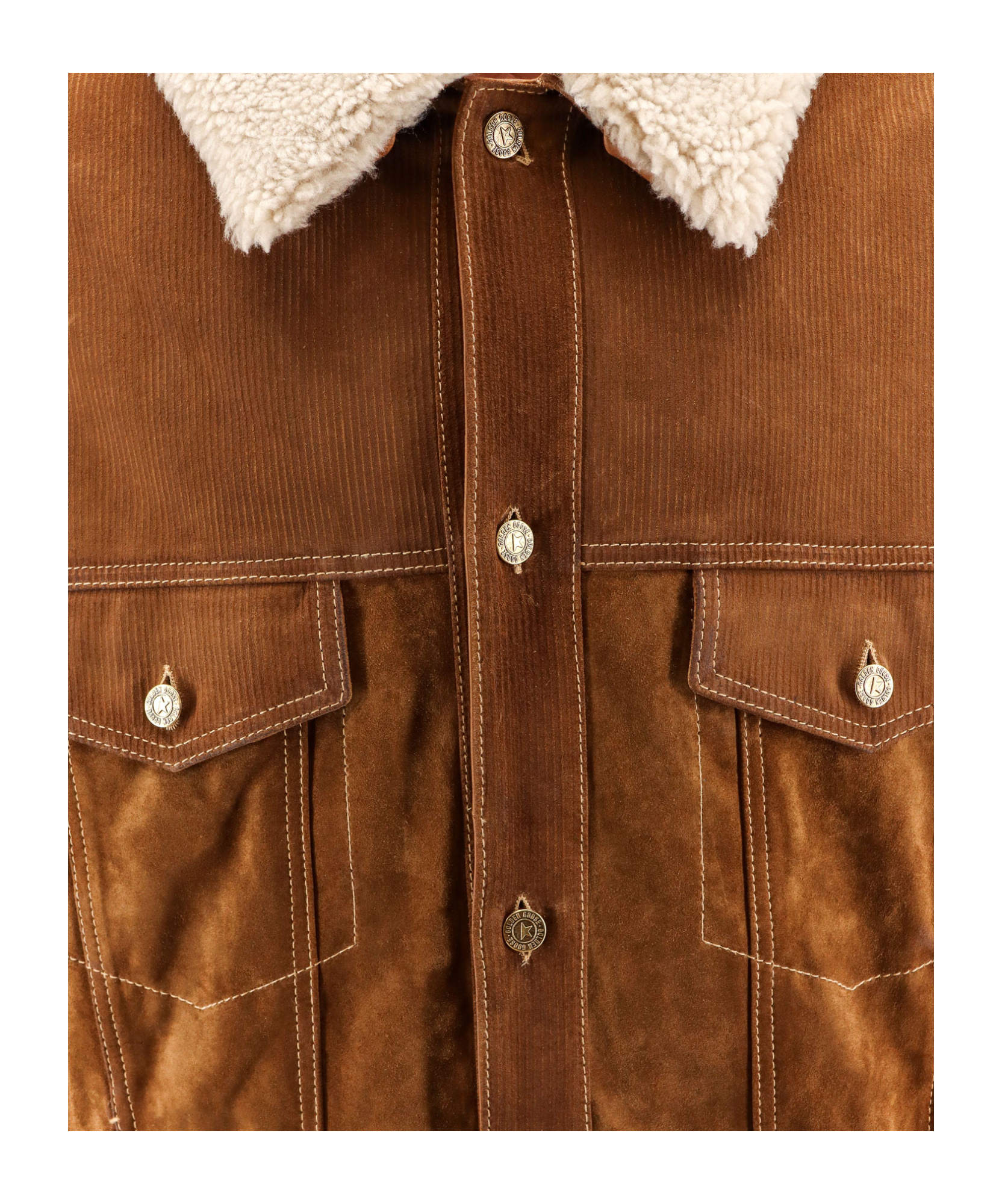 Golden Goose Deluxe Brand Long Sleeved Buttoned Jacket In Brown