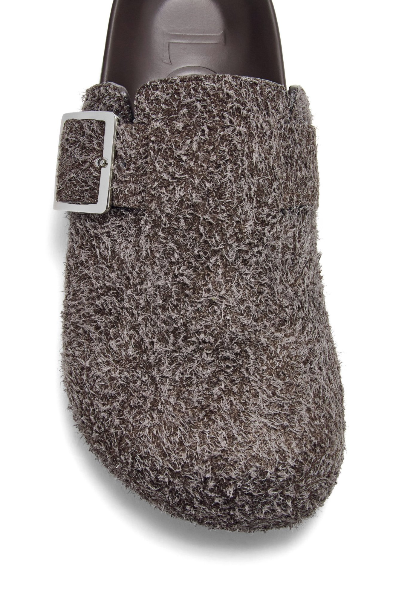 Loewe Mud Suede Ease Buckle Slippers In Black