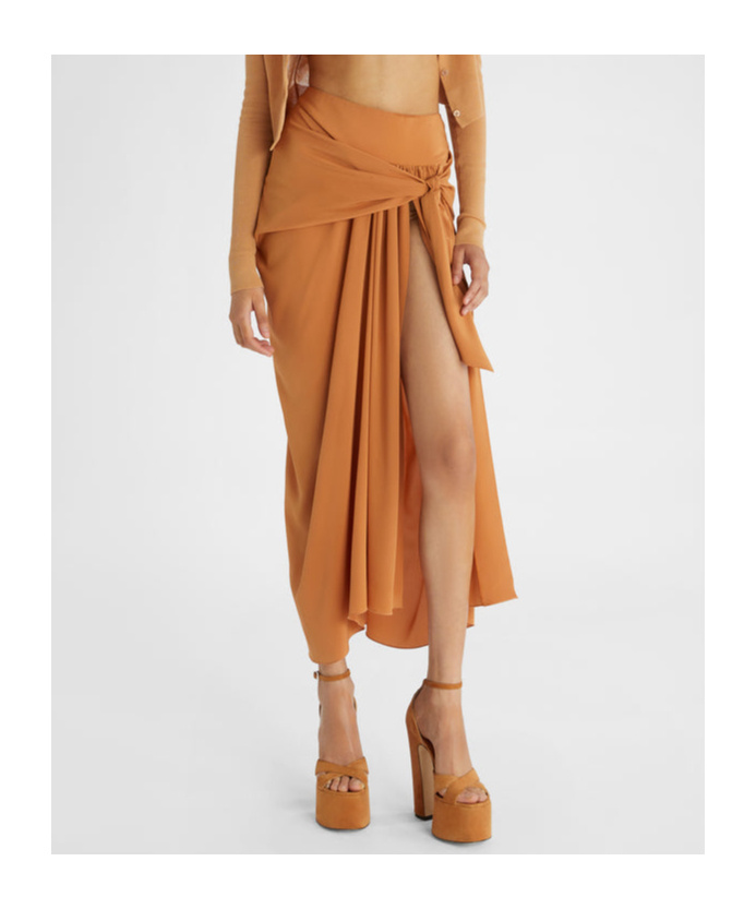 Ermanno Scervino Pleat-detail Silk Skirt