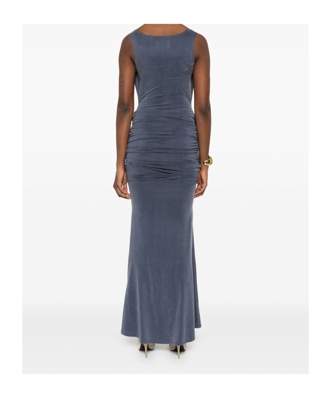 Vivienne Westwood Navy Liz Jersey Maxi Dress In Gray