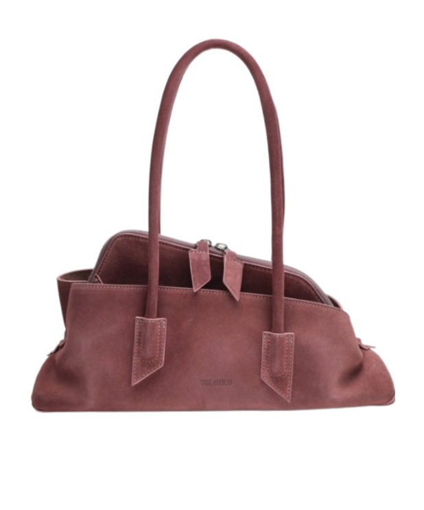 Attico Pink Suede La Passeggiata Small Bag In Pink