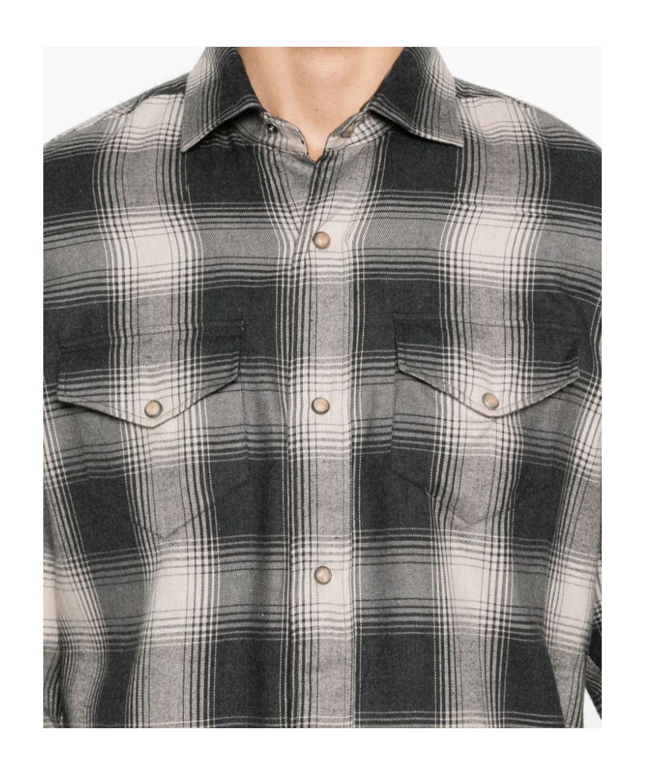 Eleventy Lapel Long Sleeve Shirt In Multi