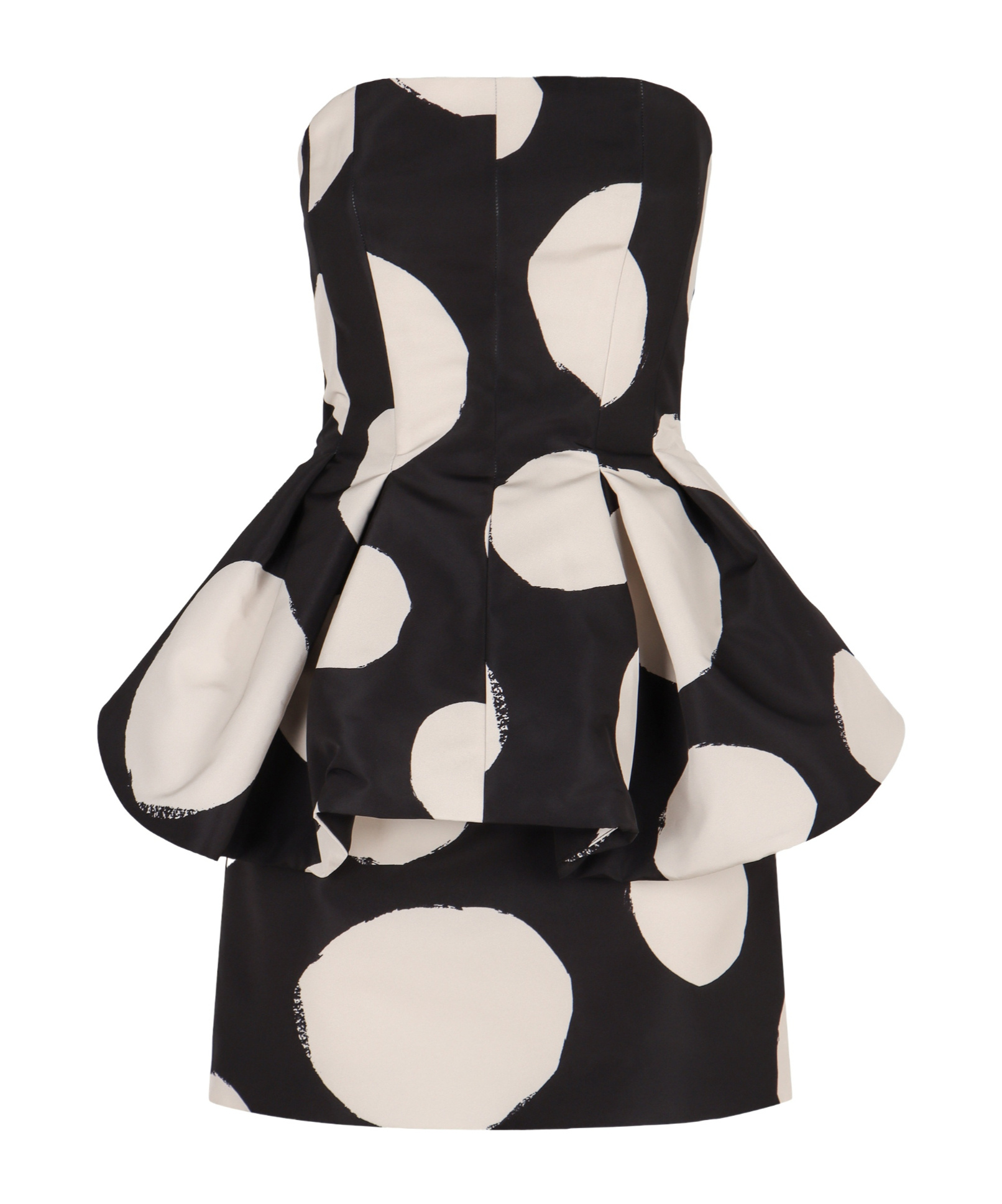 Nina Ricci Techno Taffeta Peplum Dress In Multi