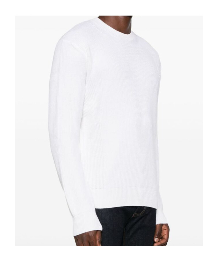 Zegna Oasi Ribbed Cashmere Sweater In White
