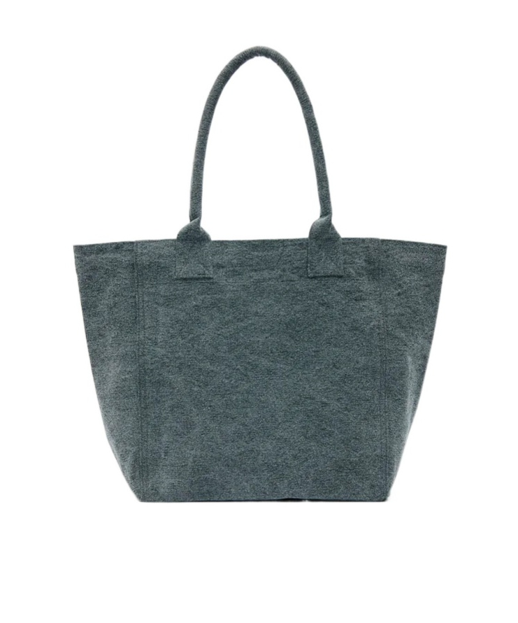 Isabel Marant Yenky Small Bag Small Yenky Faded Cotton Bag With Logo In Green
