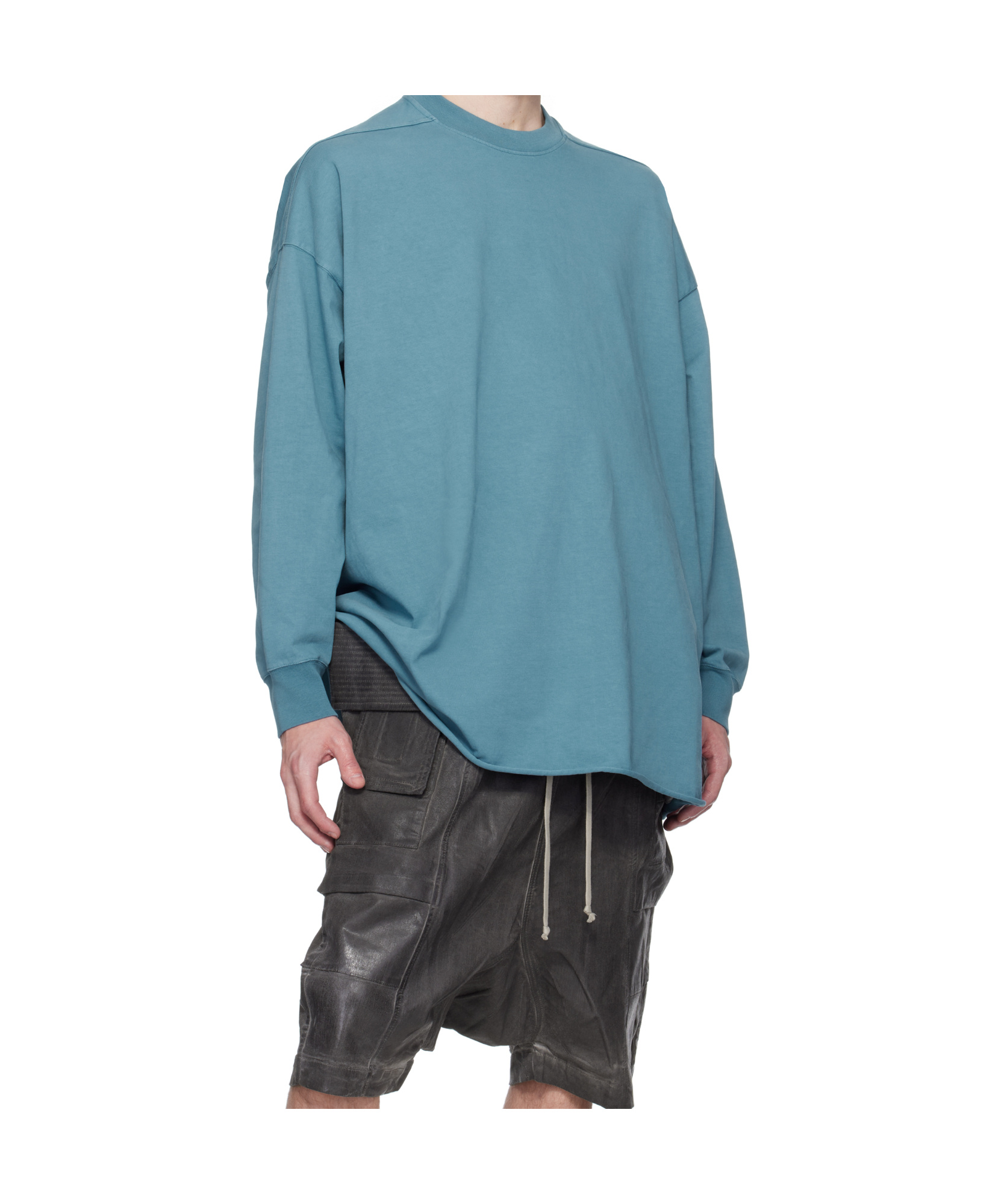Rick Owens Drkshdw Tommy Long Sleeve T-shirt In Blue