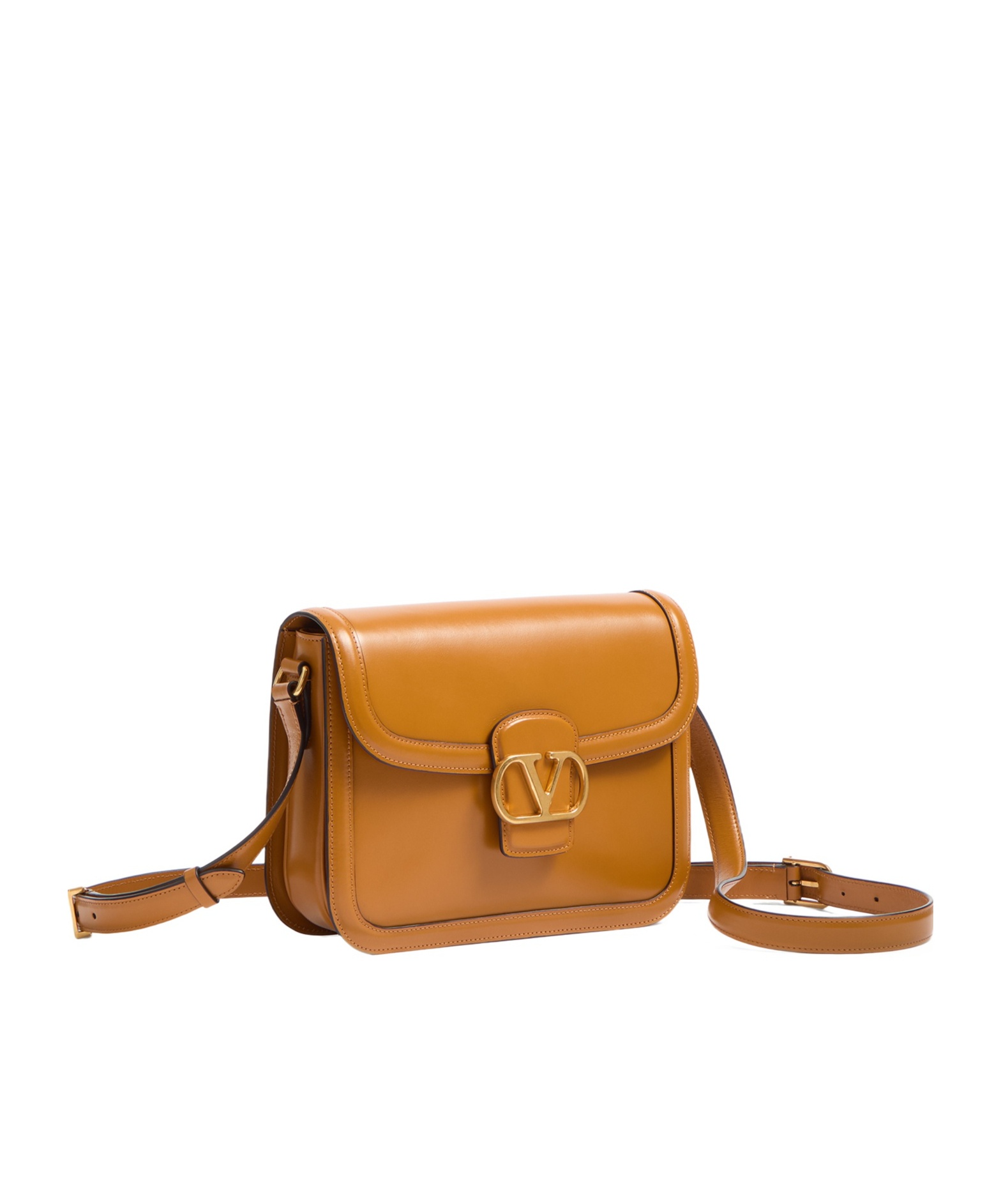 Valentino Garavani Orange Leather 9to5 Shoulder Bag In Brown