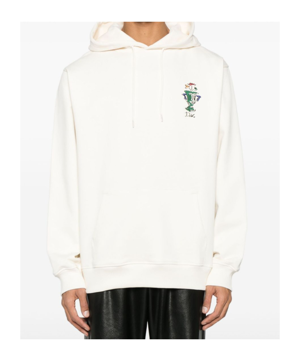 Drôle De Monsieur Hooded Sweatshirt With Logo And Pouch Pocket In White