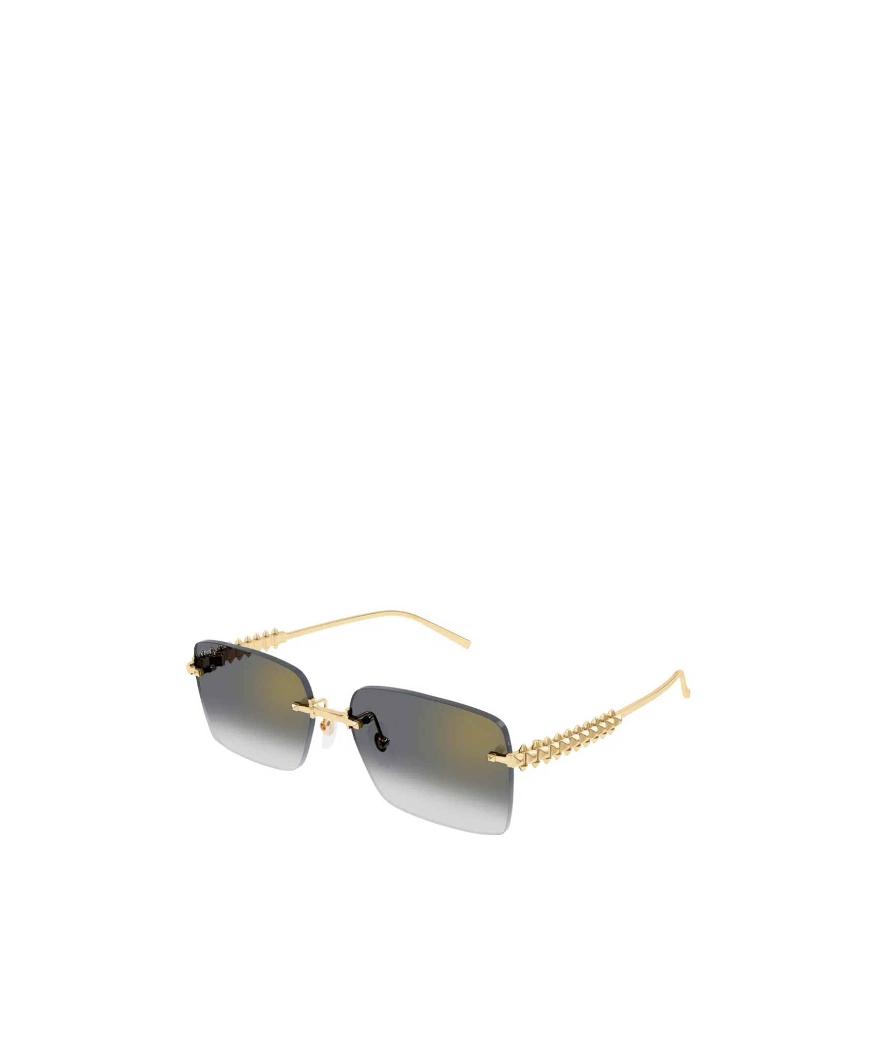 Cartier 58mm Rimless Rectangular Sunglasses In Gray