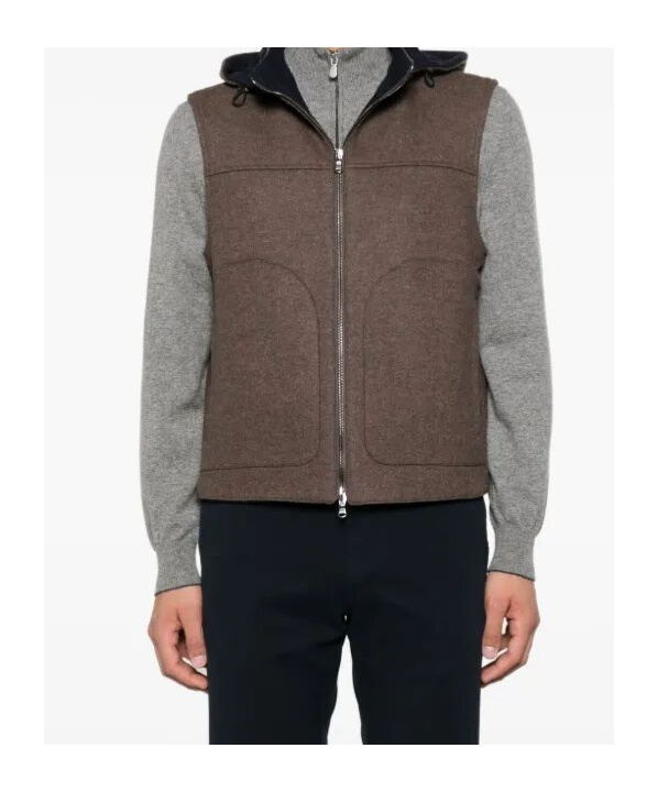 Barba Napoli Sleeveless Vest In Brown