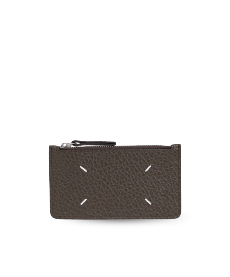 Maison Margiela Four-stitch Leather Card Holder In Black