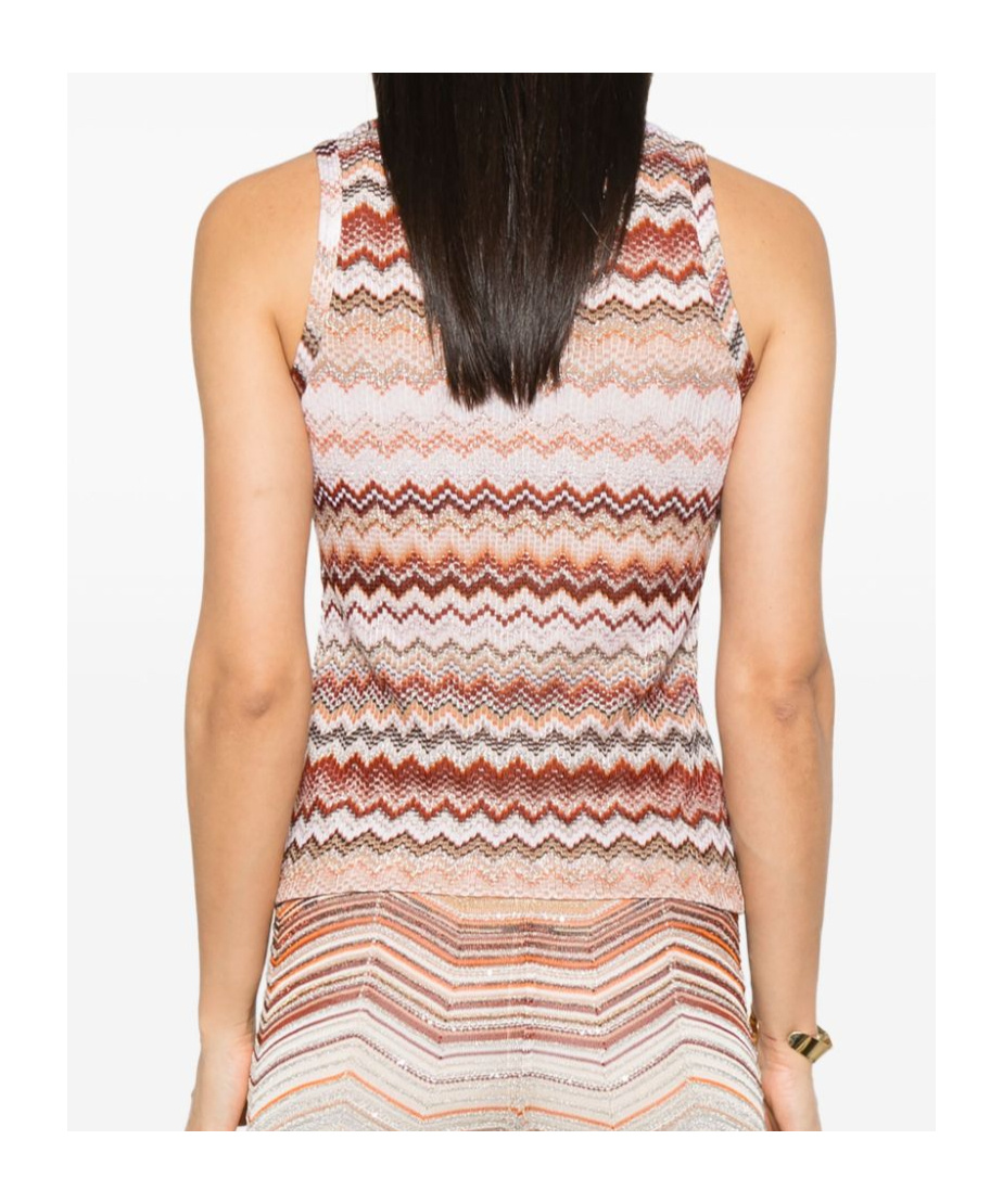 Shop Missoni Zigzag-pattern Tank Top In Pink