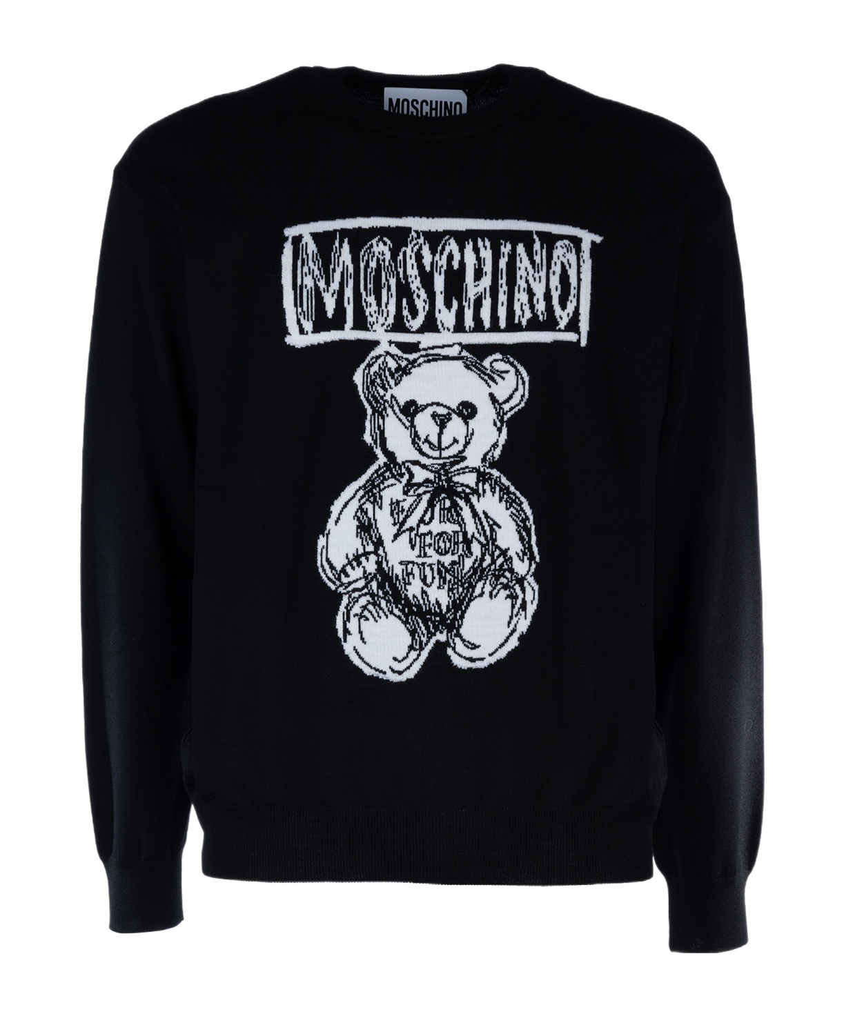 Moschino Teddy Print Cotton Crewneck Sweatshirt