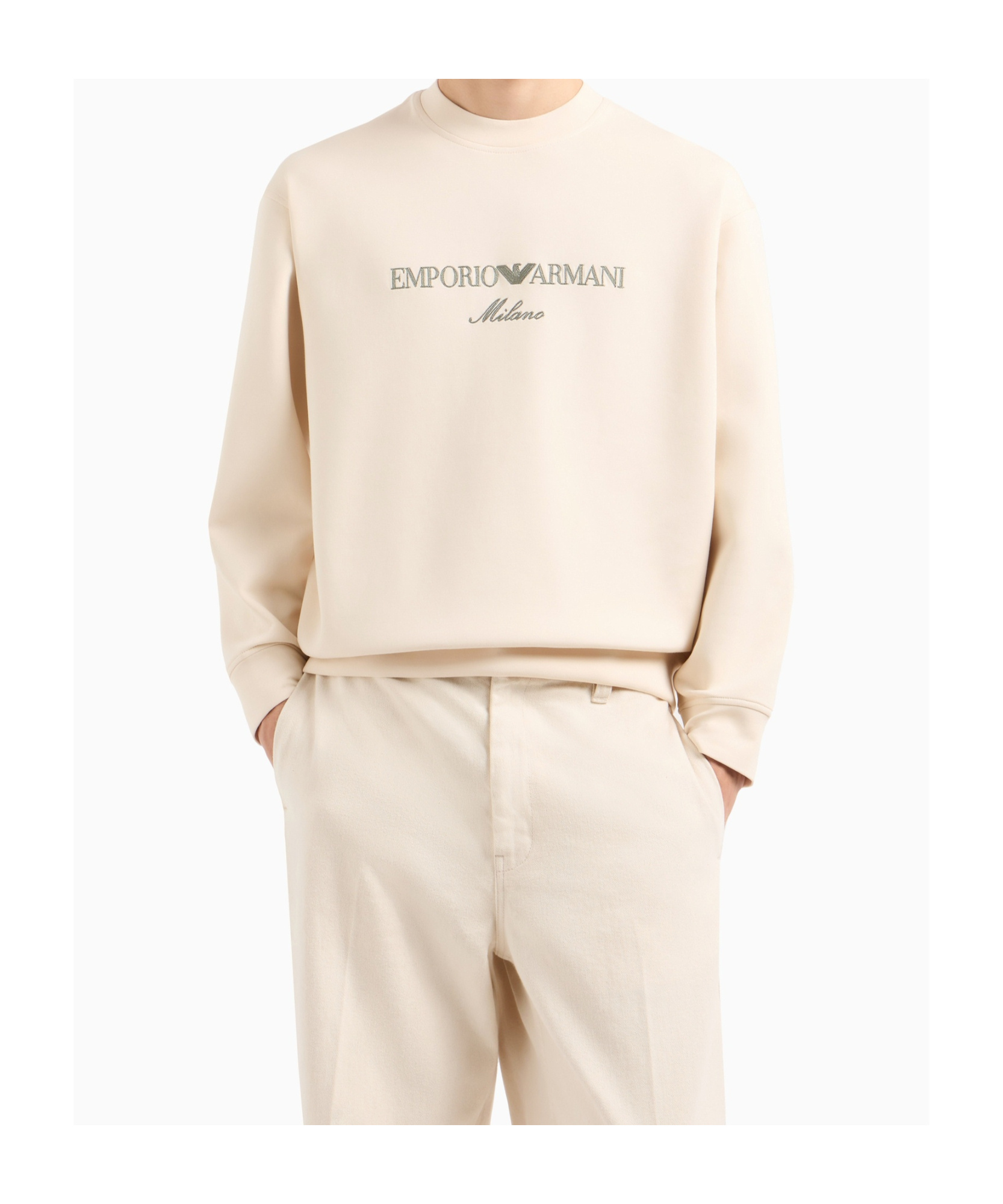 EMPORIO ARMANI EMPORIO ARMANI LOGO EMBROIDERED CREWNECK SWEATSHIRT