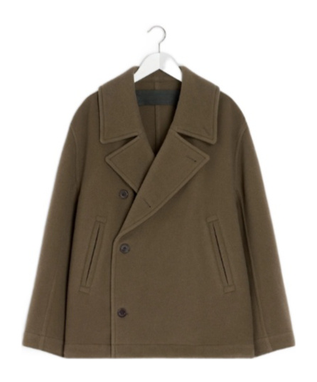 Lemaire Double-breasted Jacket In Brown