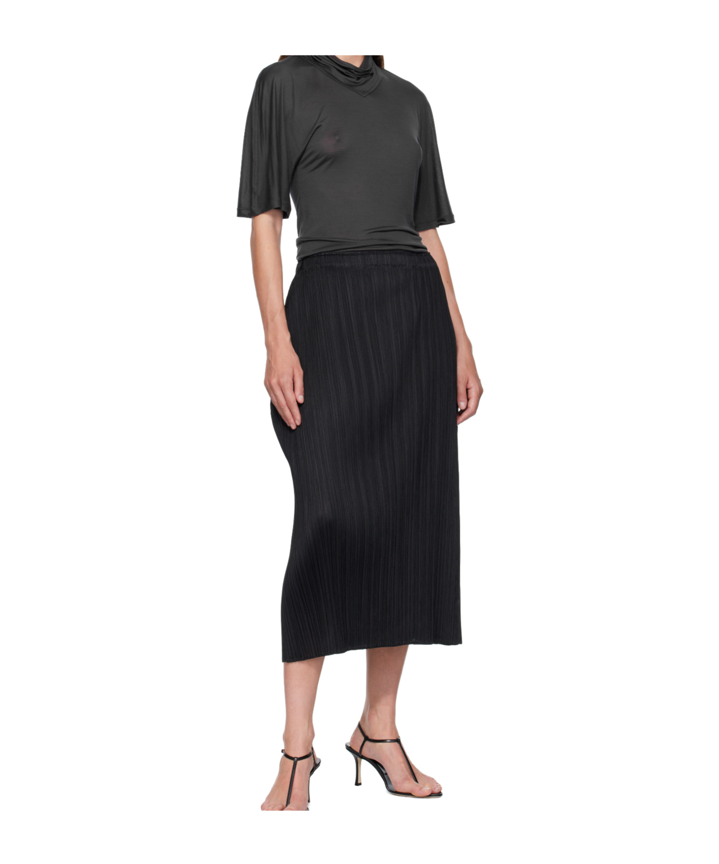 Issey Miyake Mid-may Lamp Shade Skirt In Black