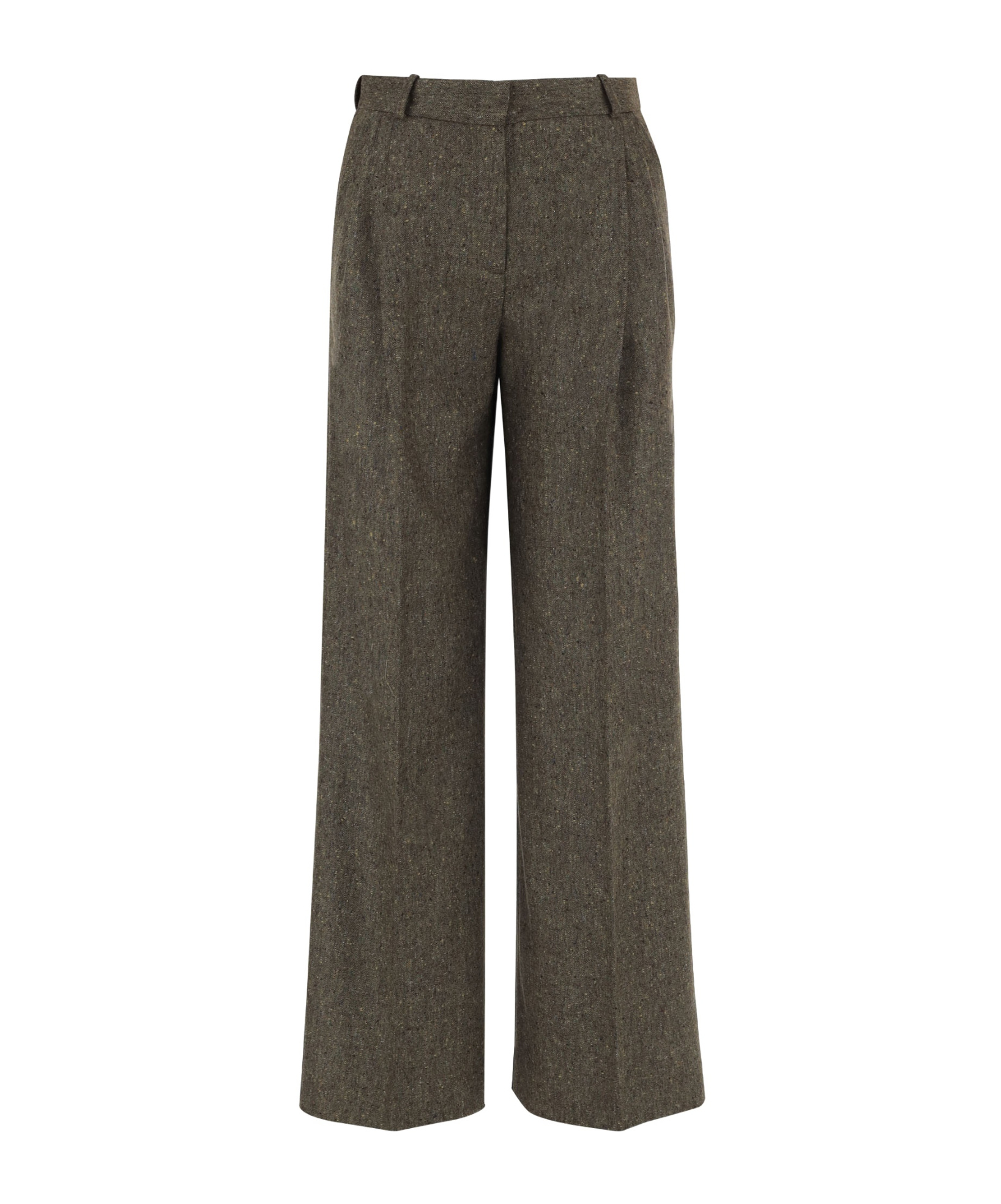 Ql2 Herringbone Straight-leg Pants In Brown