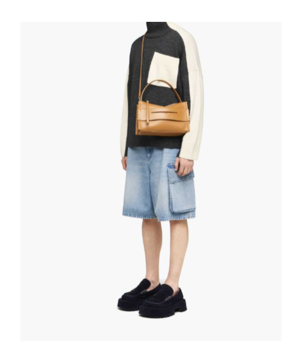 Jw Anderson Light Blue Bermuda Shorts With Cargo Pockets And Logo Patch On The Back In Denim Man In Blue