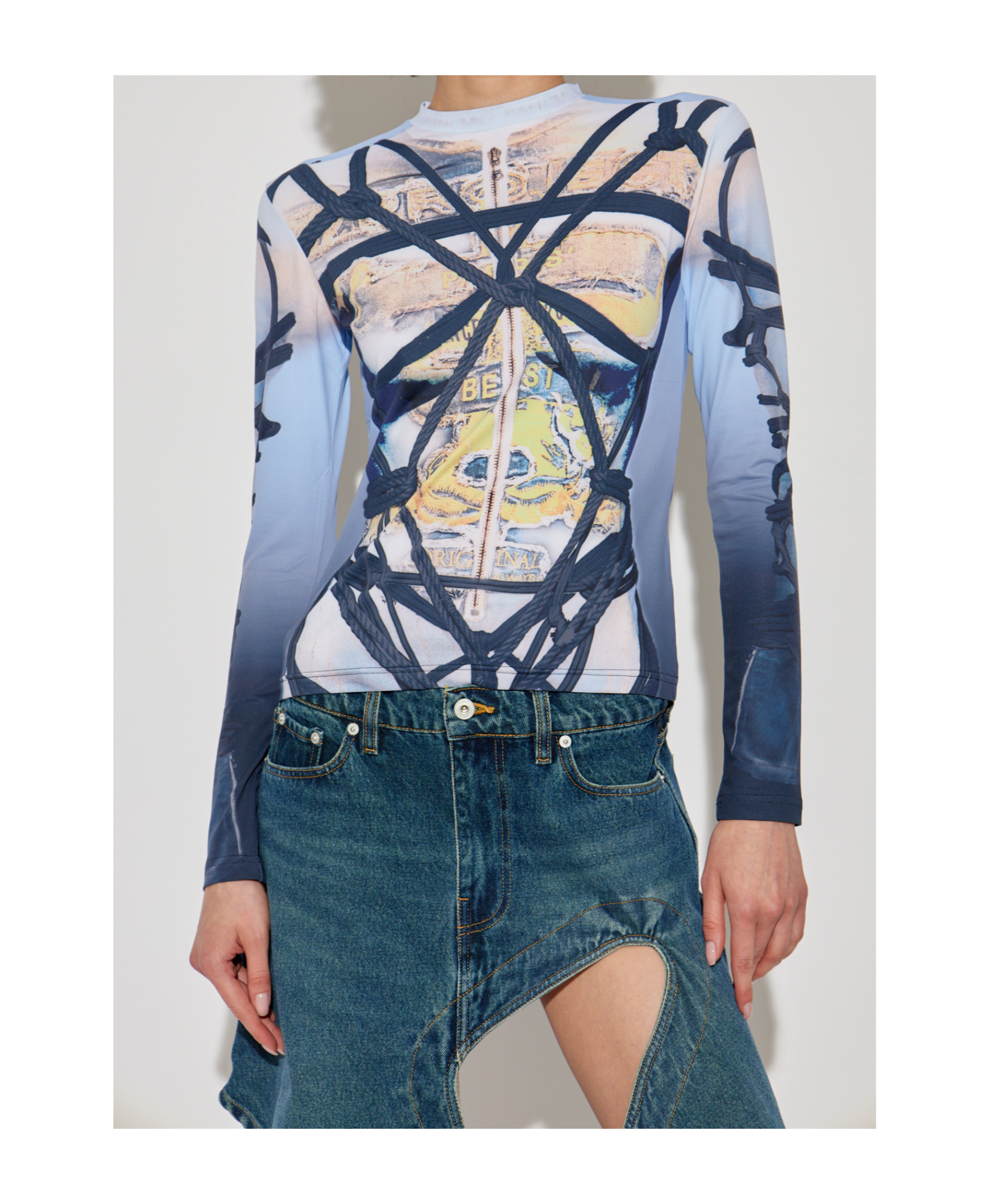 Shop Y/project Graphic-printed Top In Blue