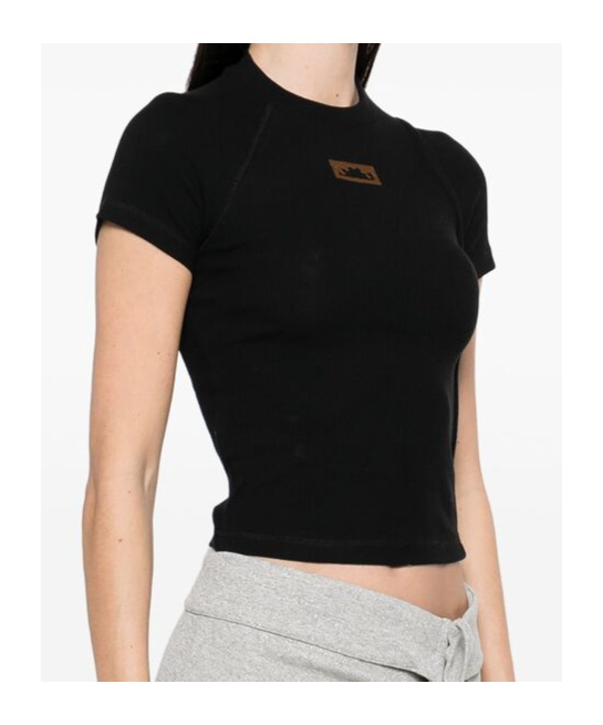 Ottolinger Open-necked Black Shirt In Black