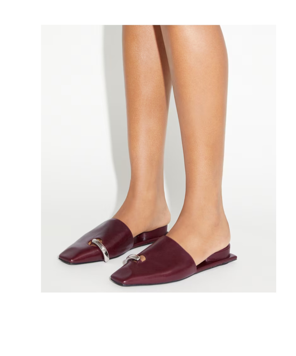 Tory Burch Pierced Mule In Burgundy