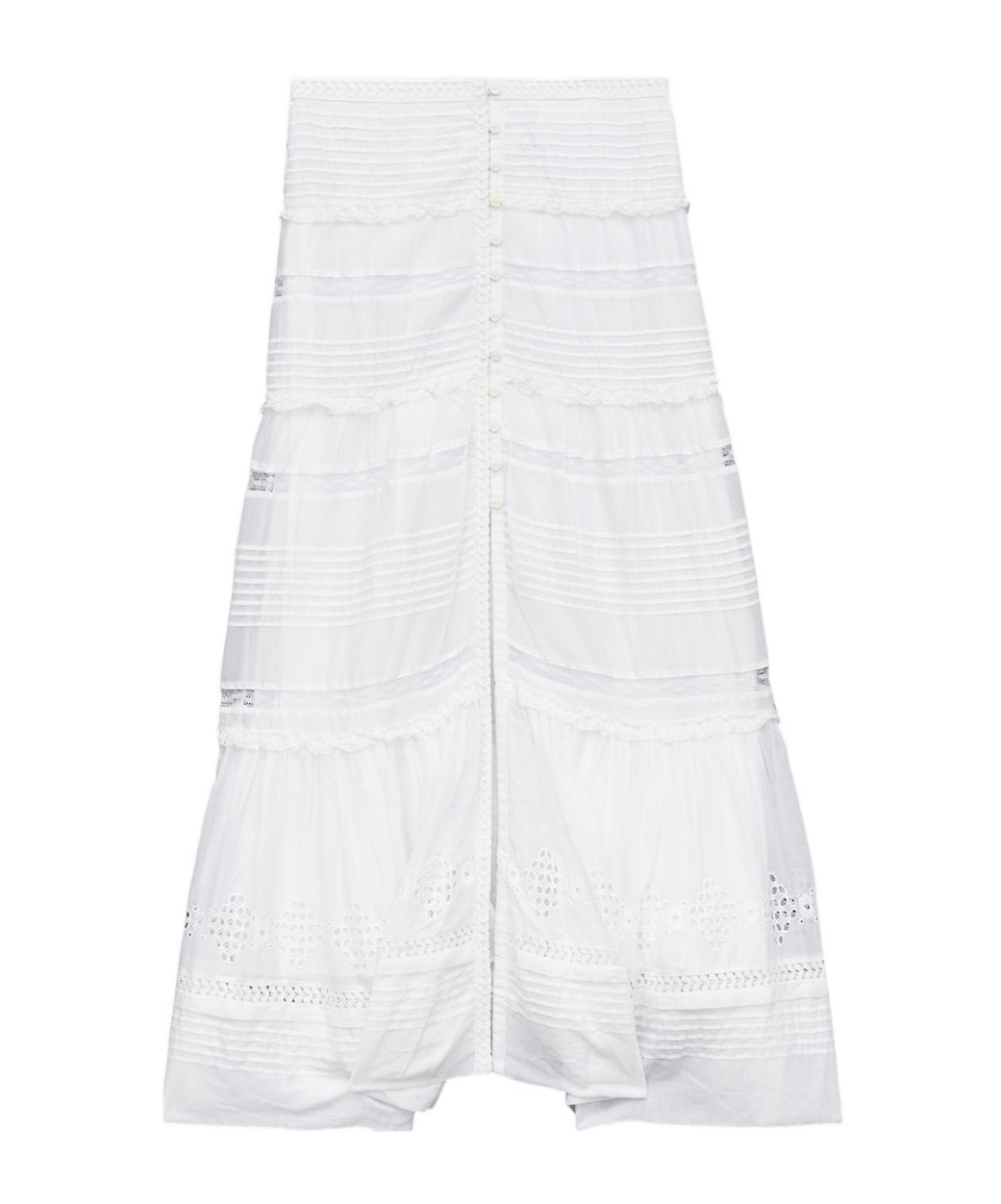 Isabel Marant Étoile White Cotton Voile Dusta Long Skirt In White