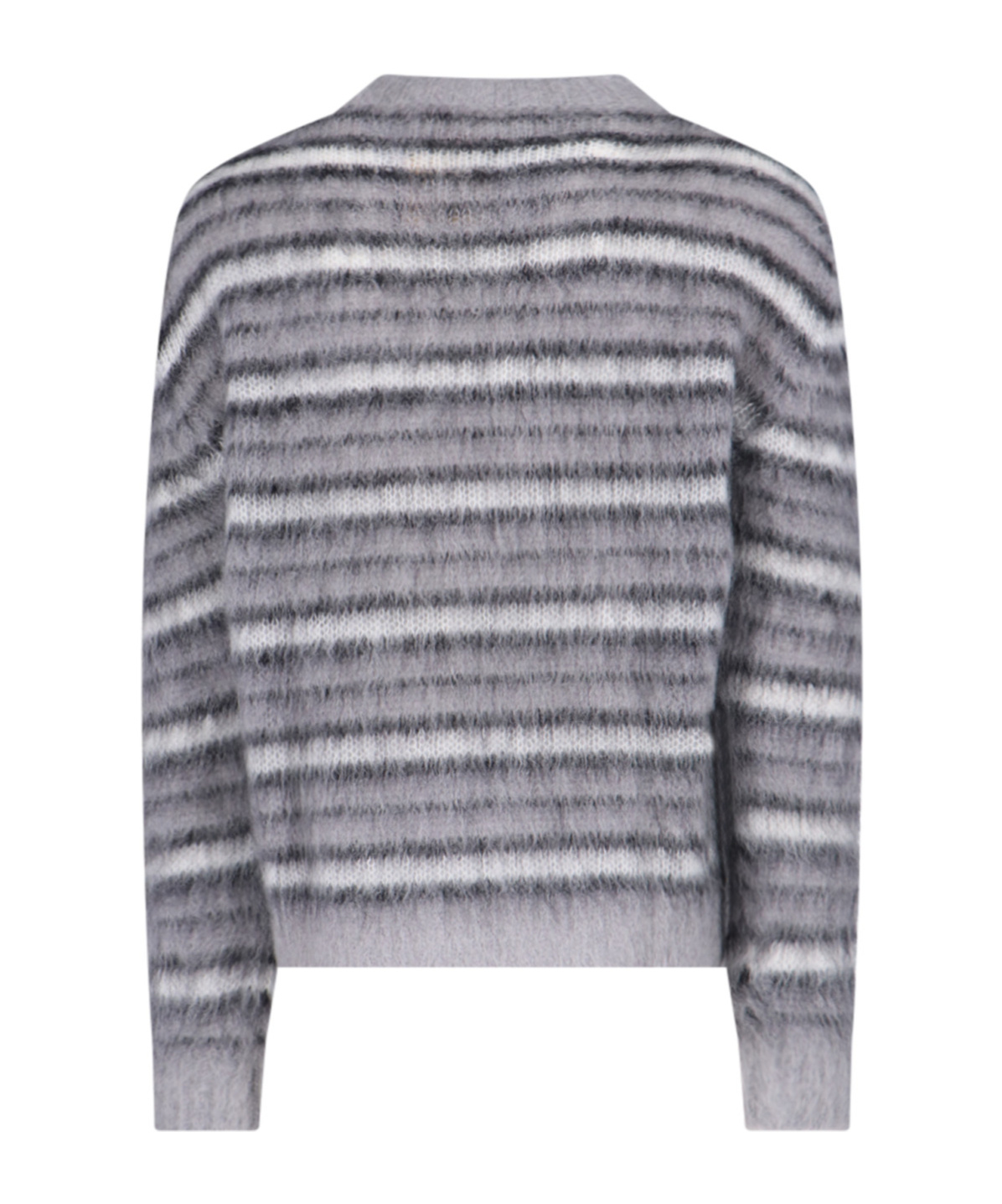 Marni Gray Fuzzy Wuzzy Striped Sweater In Gray