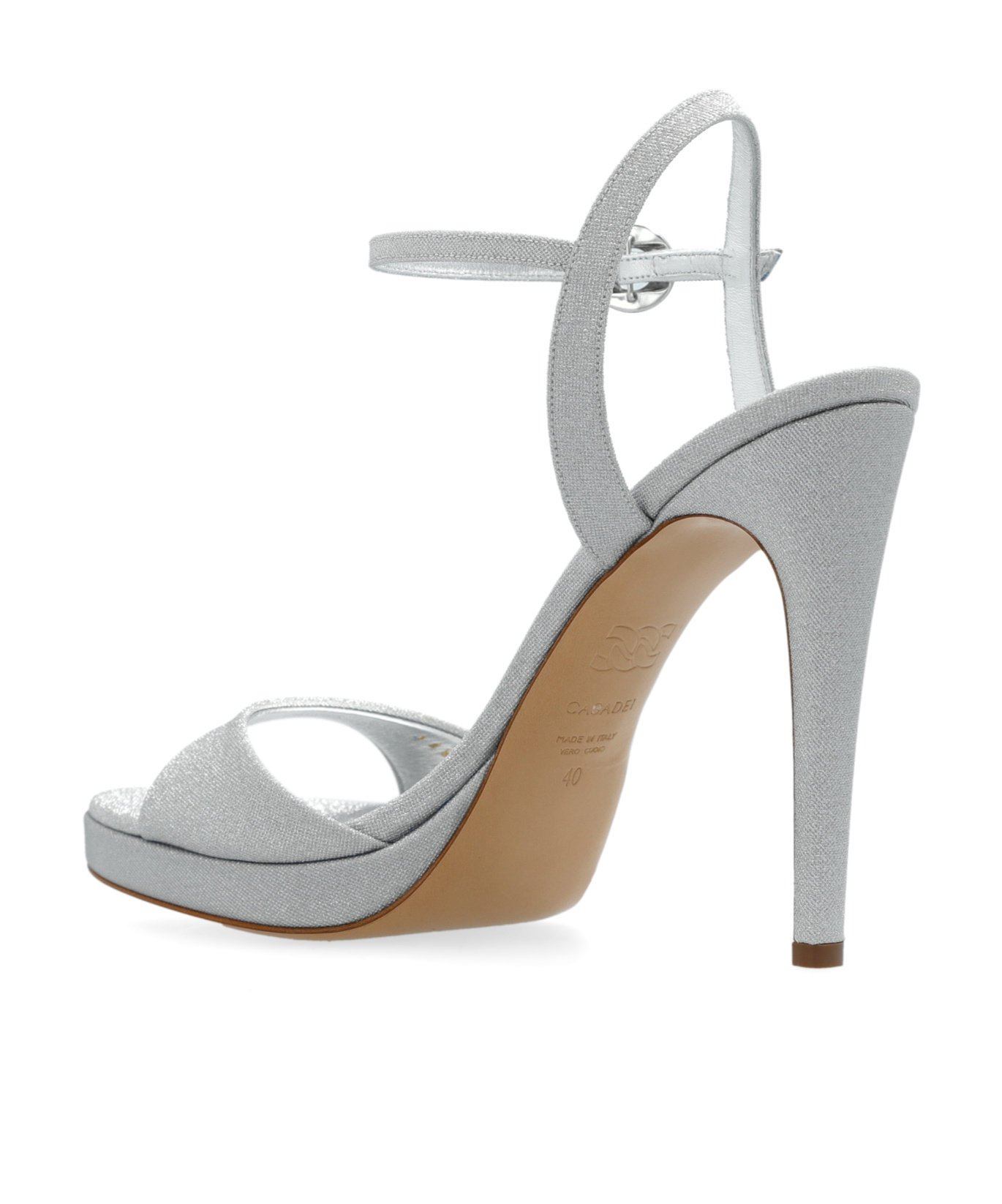 Casadei Round-headed High-heeled Sandals In Gray