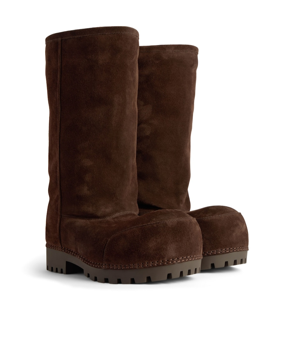 Balenciaga Women's Alaska Fur High Boot In Light Espresso In Brown