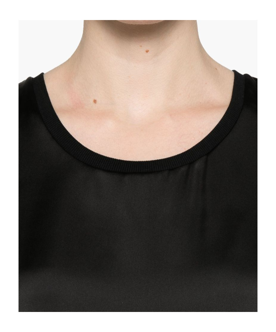 Herno Glam Knit Effect Satin Tank Top In Black