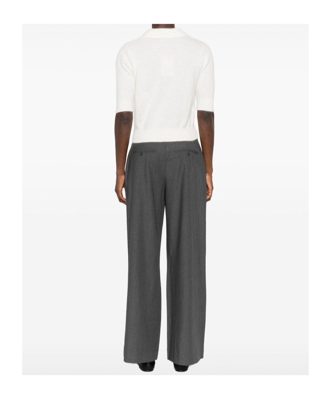 Twinset Brushed-effect Polo Top In White