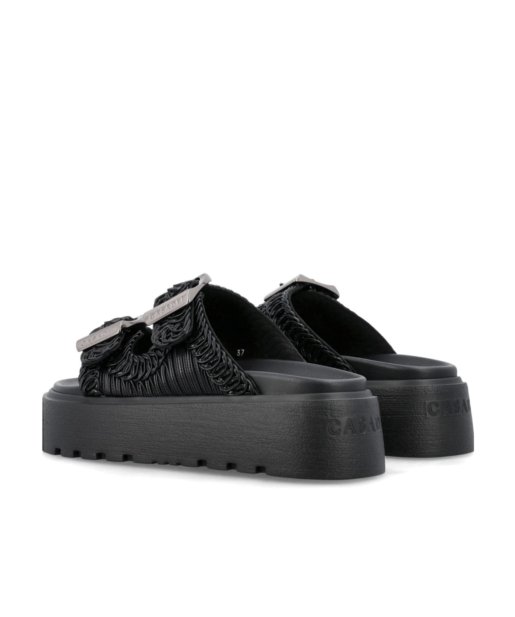 Casadei Birky Ale Flatform Slides In Black
