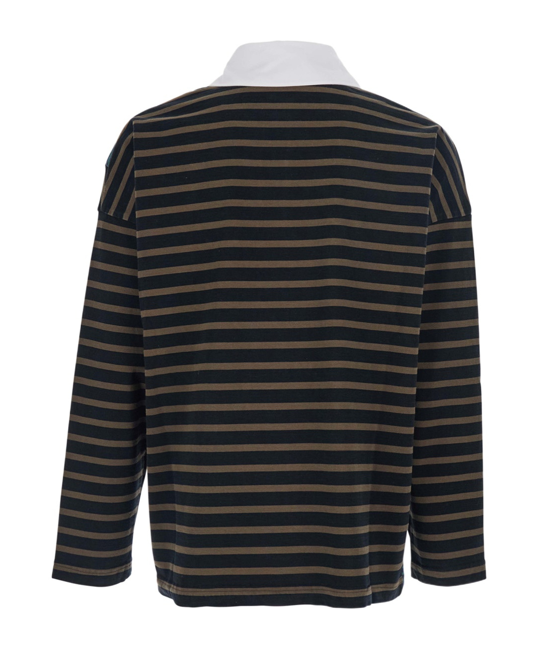 Jordanluca Multicolor Long-sleeve Polo Shirt With Logo Embroidery On The Front And All-over Striped Motif In Co In Multi