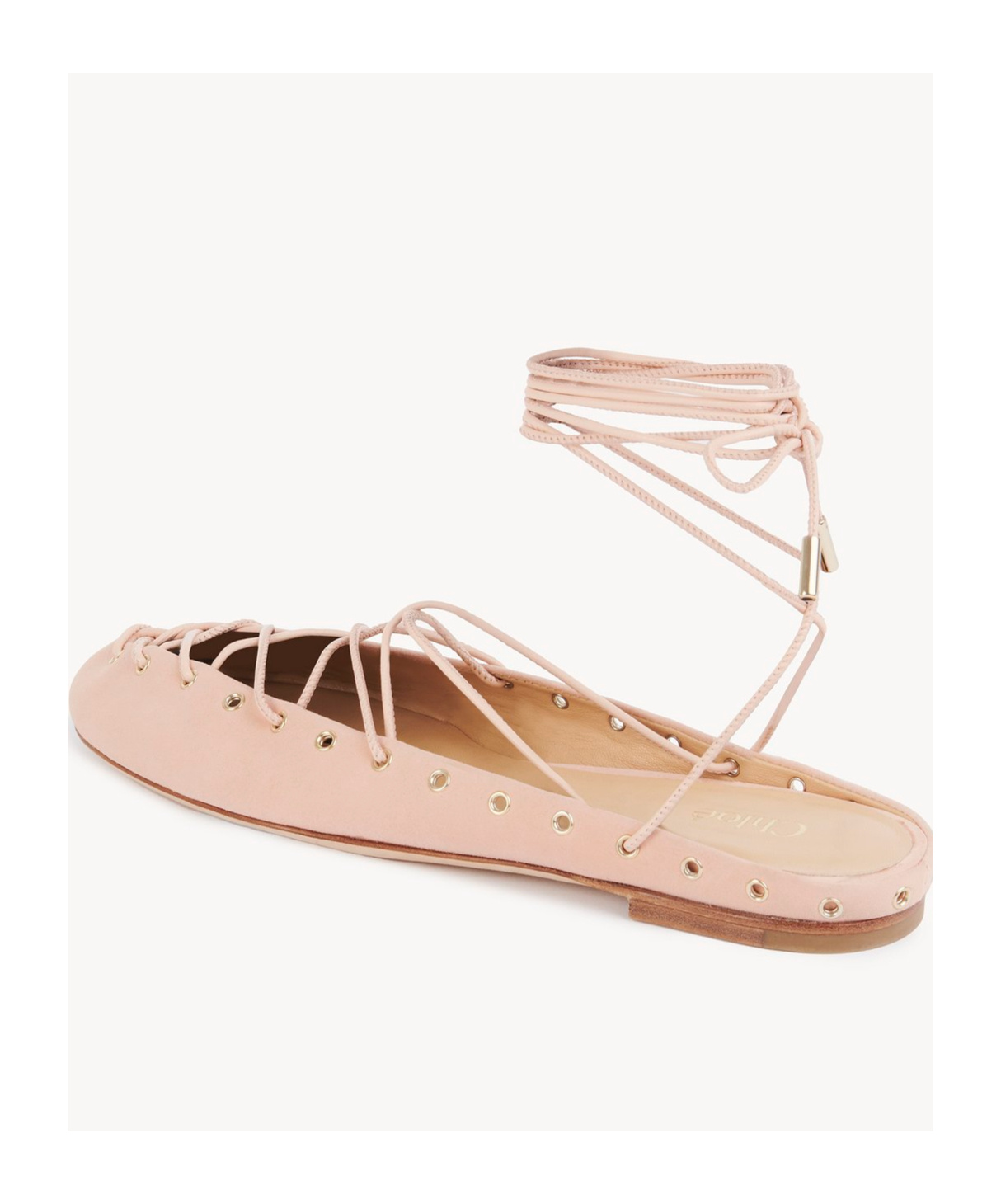 Chloé Ghillies Almond Toe Ballerina Shoes In Nude