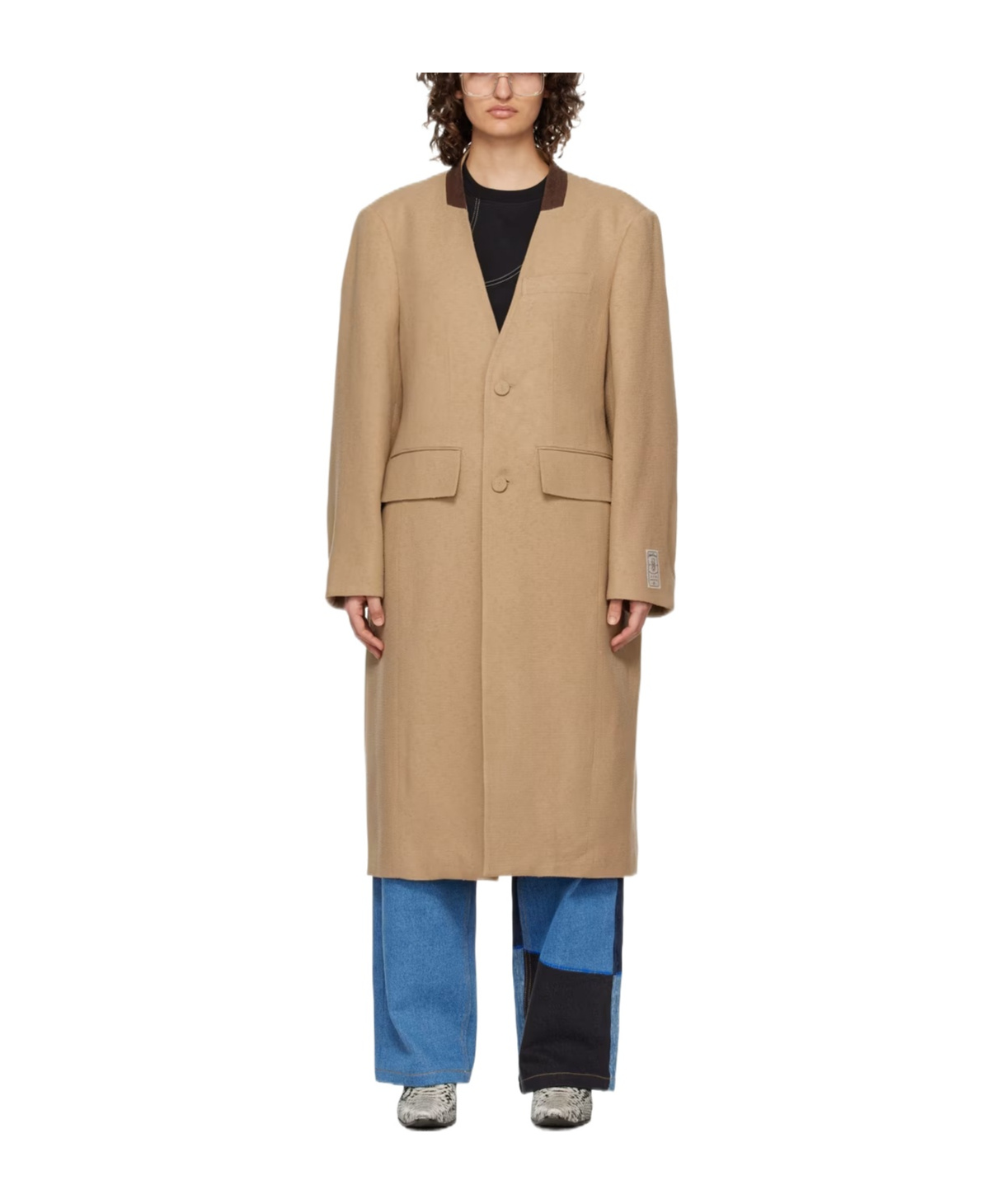 ADER ERROR Y-NECK BUTTON COAT
