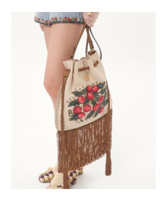 Valentino Patterned Shoulder Bag In Brown