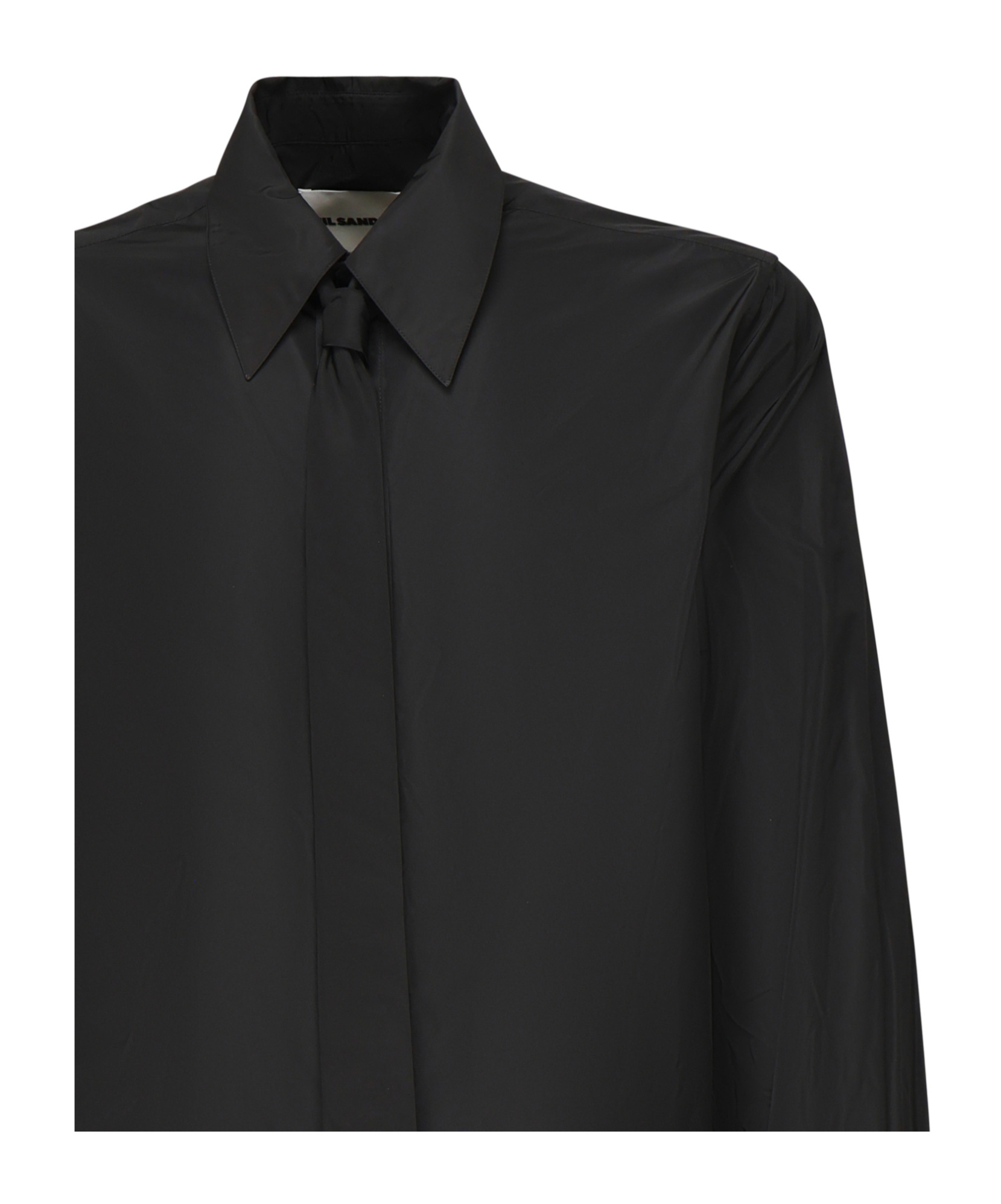Jil Sander Tailored Long Sleeves Point Collar Shirt In Black