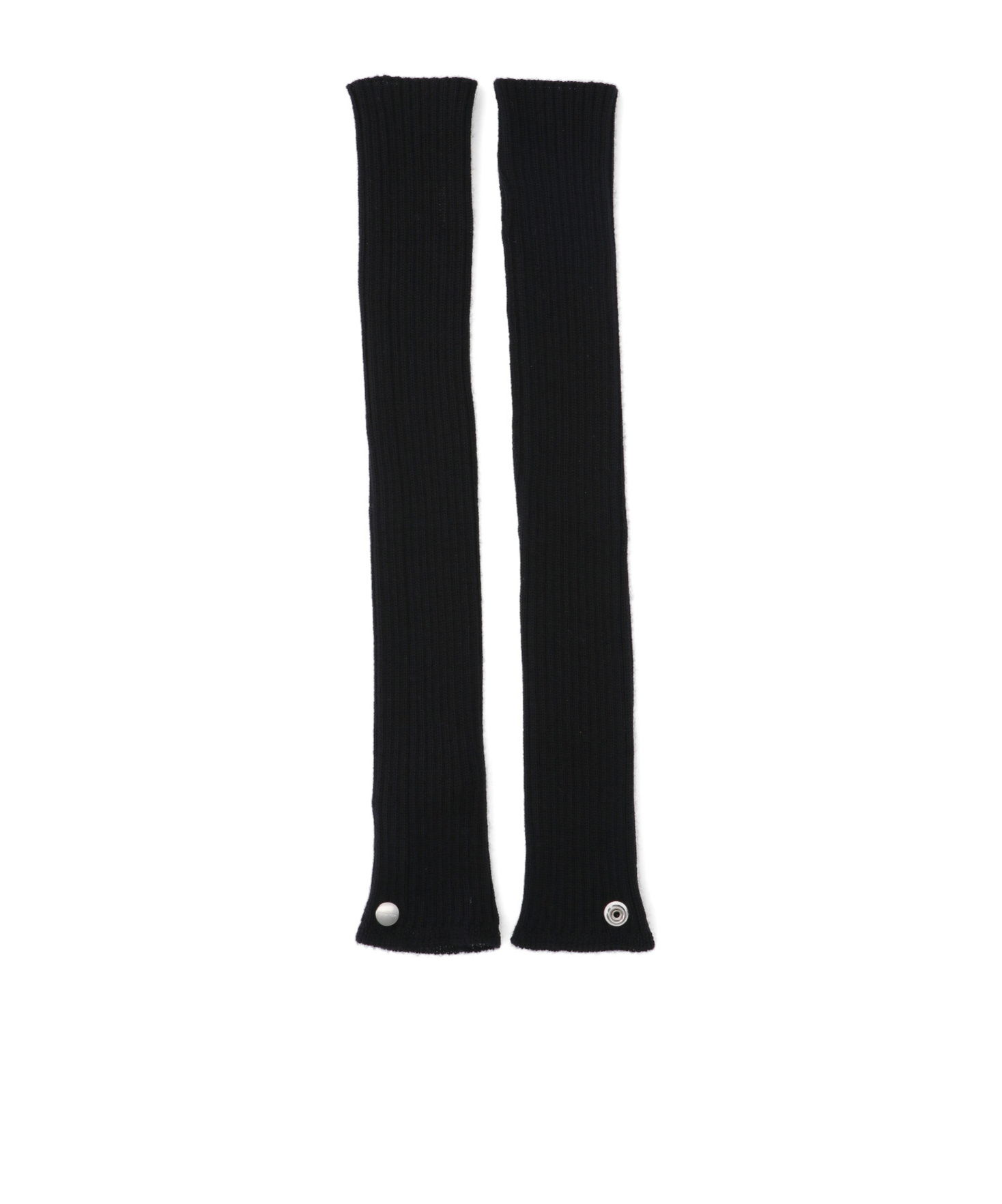 Rick Owens Knit Gloves With Button Detail And Ribbed Texture In Black