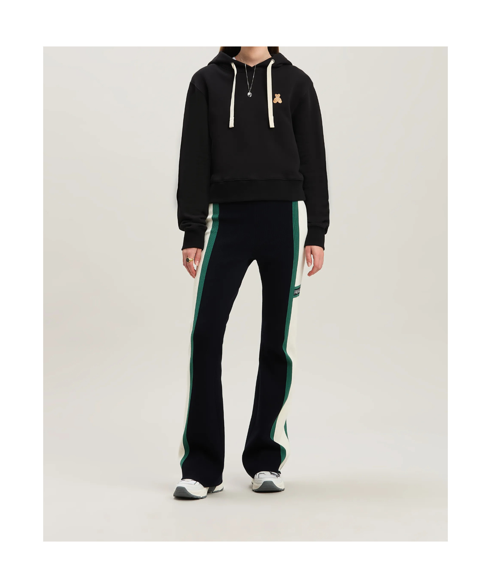Palm Angels Back Bear In Mind Hoody In Black